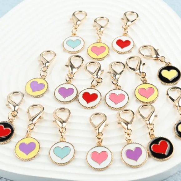 Heart Charm Keychains with Gold Accents - Picture 2 of 3